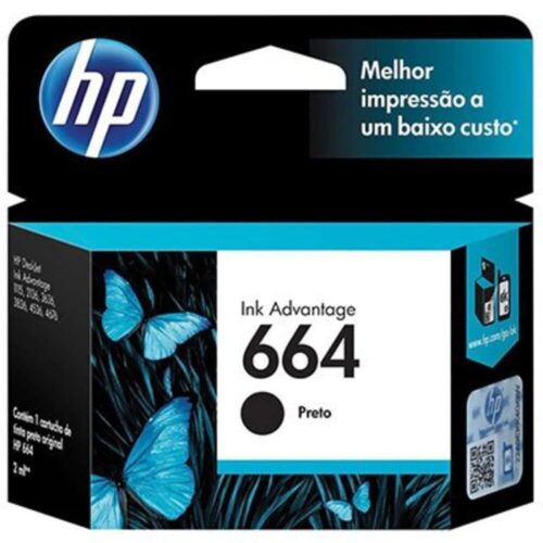 Cartucho Hp 664 F6V29AB Preto | DeskJet 2136 3636 3836 4676