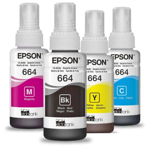 Kit 04 CoresTinta Epson T664 | Ecotank L365 L355 L396 L200