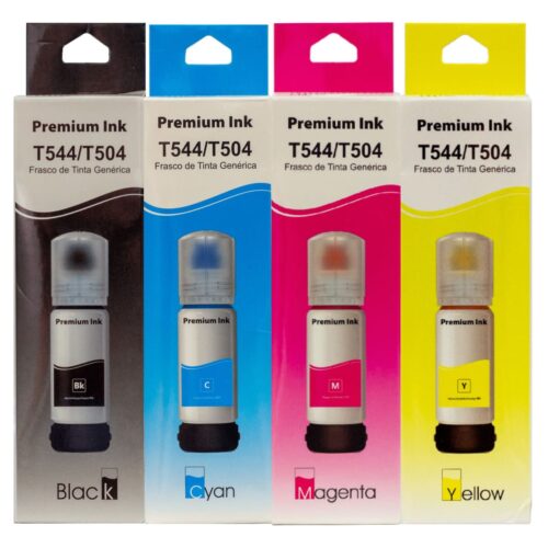 Kit 04 Cores Tinta Compativel com Epson T504 ou T544