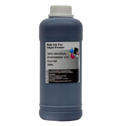 Tinta universal compatível com Ep| Hp| Cn| Bro, Preto 500ml